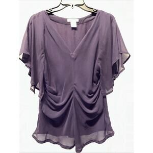 KindLikeLove Size Sm Purple Chiffon Flutter Sleeve Dark Fairy Grunge Whimsigoth